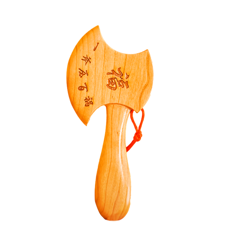 Yuanshi Jianggong Peach Wood Axe, Housewarming And Wedding Sitting Fortune Small Axe Pendant, New Home Living Room Decoration, Length Approximately 18cm