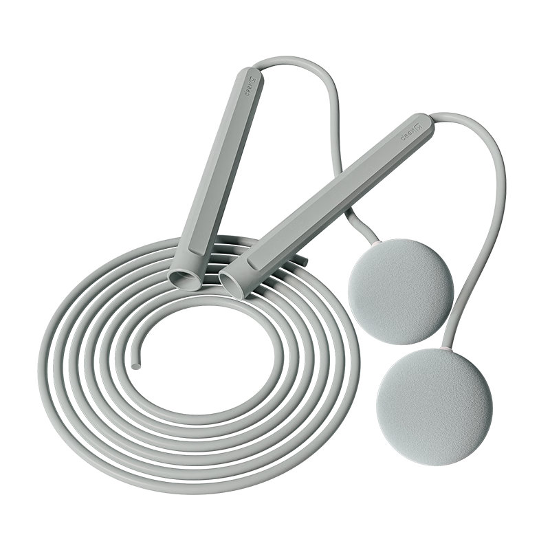 Keep Jump Rope for Adults, Cordless Jump Rope for Weight Loss, Fitness And Fat Burning, Dual-Purpose Heavy Ball Model, Glacier Gray