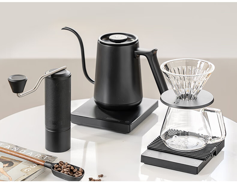 Tiamo Pour-Over Coffee Set Gift Box Temperature Control Kettle Coffee Scale Grinder Coffee Accessories Luxury Birthday Gift 23