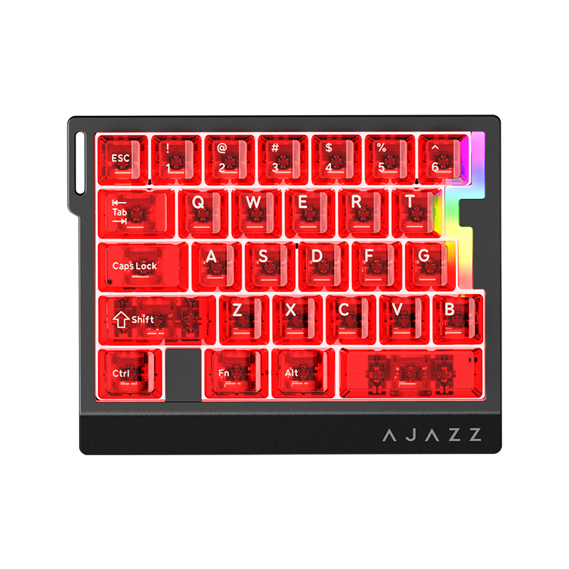 AJAZZ AK029 Wired Magnetic Axis One-Handed Keyboard 8K Report Rate RGB Lighting 29 Keys RT0.01 Valorant Yanqing Axis Original Red Fully Transparent