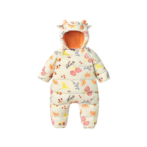 Minibala Bala Mini Egg Puff Unisex Baby Toddler Down Jumpsuit Warm Belly Protection Cute Winter Kidswear