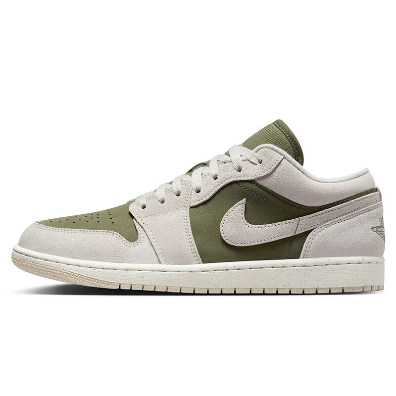 Jordan Men's Casual Shoes Barbed Autumn Winter Colorway AJ1 JORDAN 1 Sneakers HV4089-201 Off-White/Green Size 42