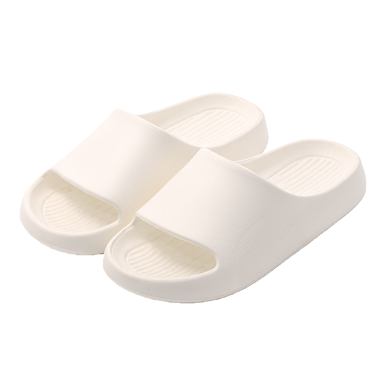 MINISO Air Cushion Wide Version Women's Slippers Indoor Bathroom EVA Soft Sole Pearl White Size 38-39