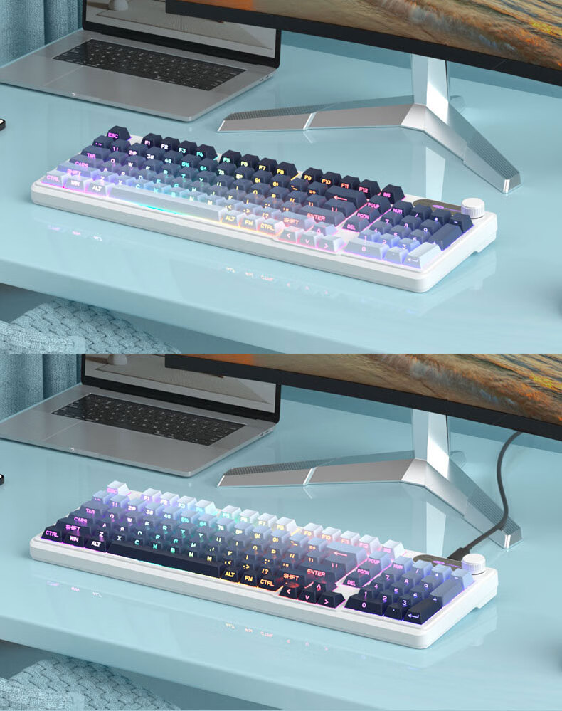 MageGee Wireless Tri-Mode Silent Computer Keyboard Business Office Gaming Membrane Keyboard Laptop Bluetooth Keyboard GK960 Red Edition Tri-Mode 5