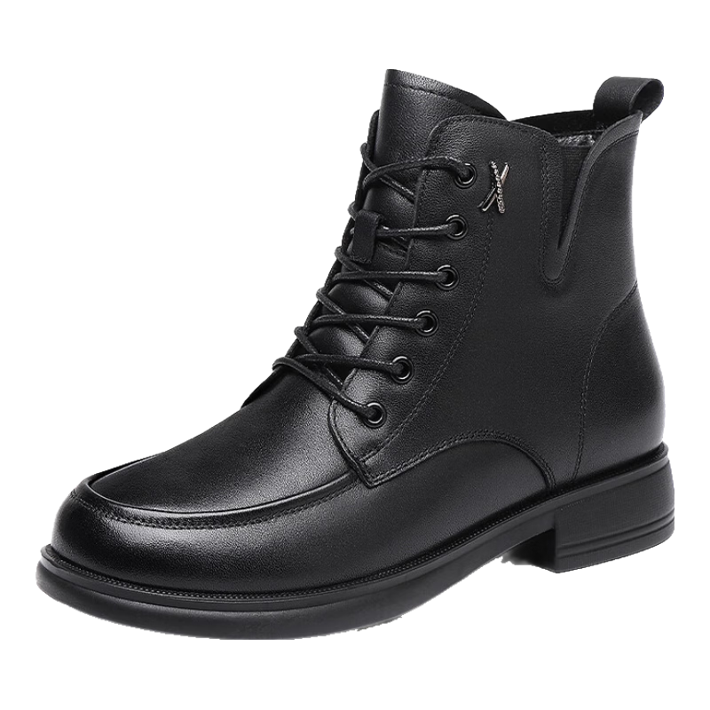 Red Dragonfly High-Top 6-Eyelet Martin Boots Women’s Fleece-Lined Warm Cotton Short Punk Style Leather Boots WTC434341C