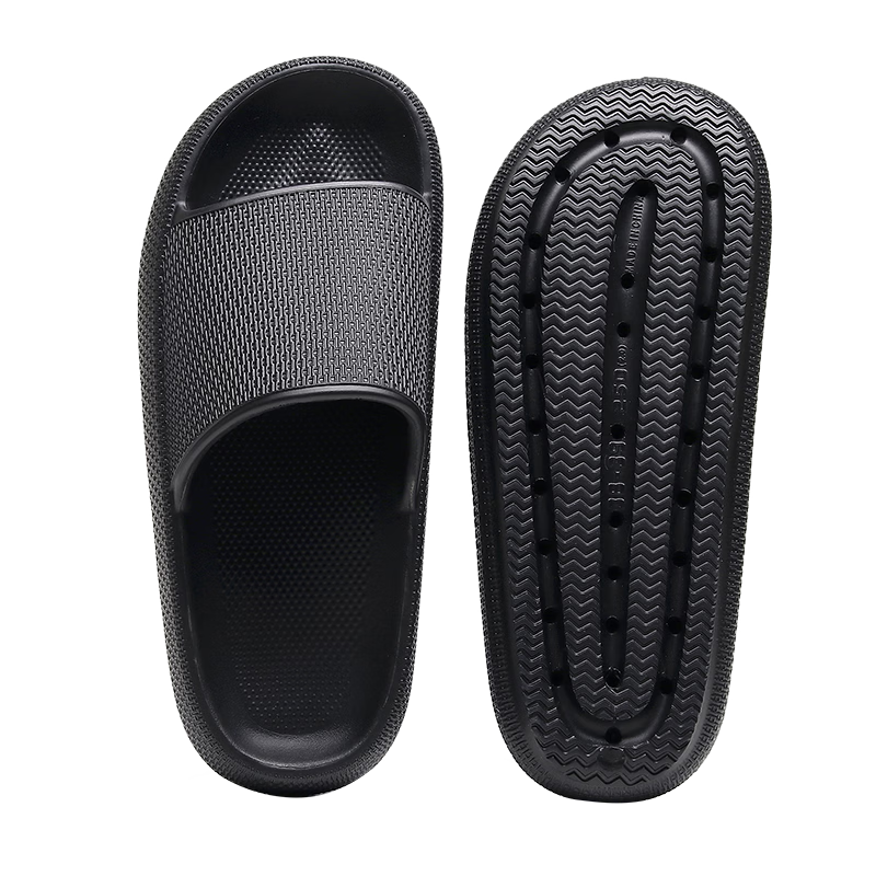 XGGC Men's Extra Large Size Thick Sole Soft EVA Indoor Non-Slip Slippers 4647 Summer Gray 44-45