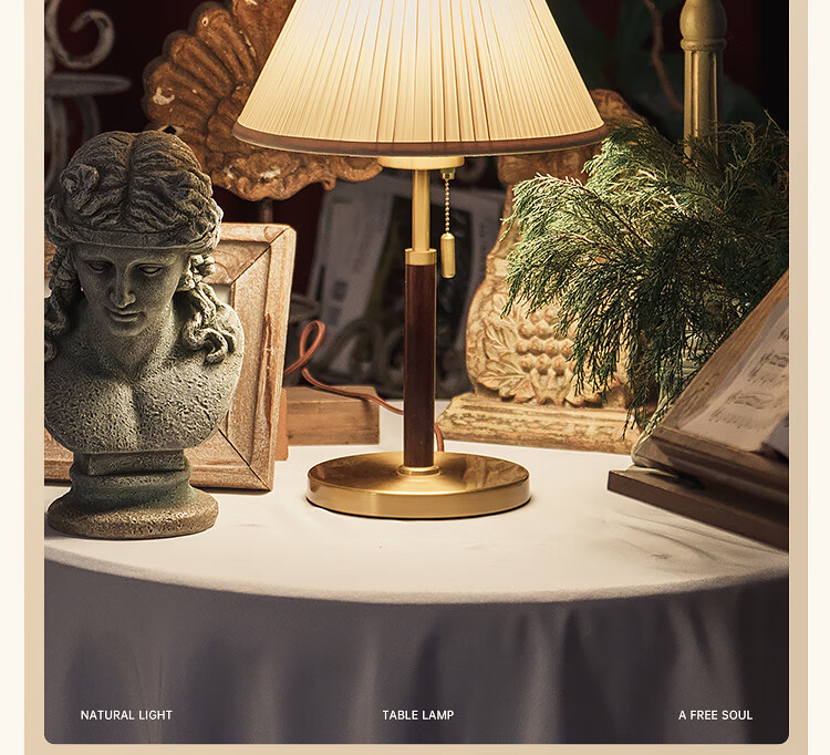 Paulmann P German Paulmann Walnut Decorative Table Lamp Home Living Room Bedroom Vintage Warm Light Lamp 4