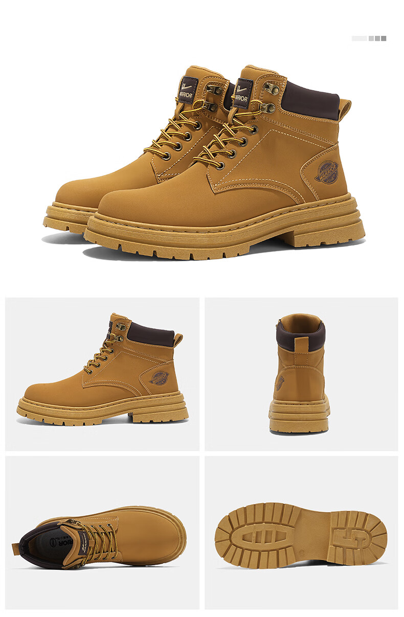 Warrior Workwear Men's Boots Casual Martin Boots 1766-1 Tan Size 44 17
