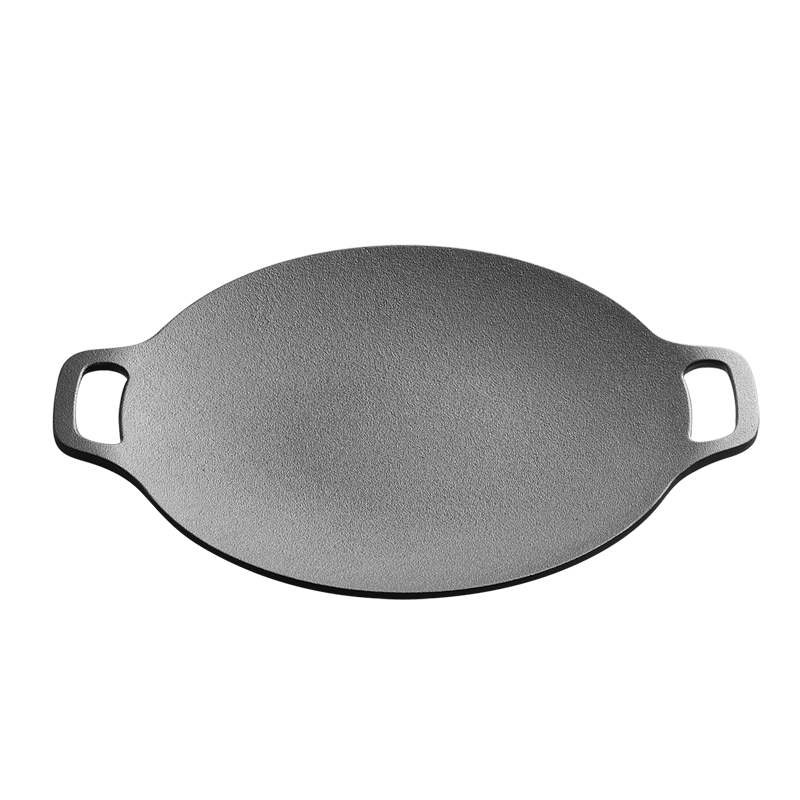 Dianjiang Cast Iron Grill Pan, Home Barbecue Plate, Grilling Pot for Portable Stove, Outdoor Camping Cooking And Roasting Pan, 30cm Barbecue Plate