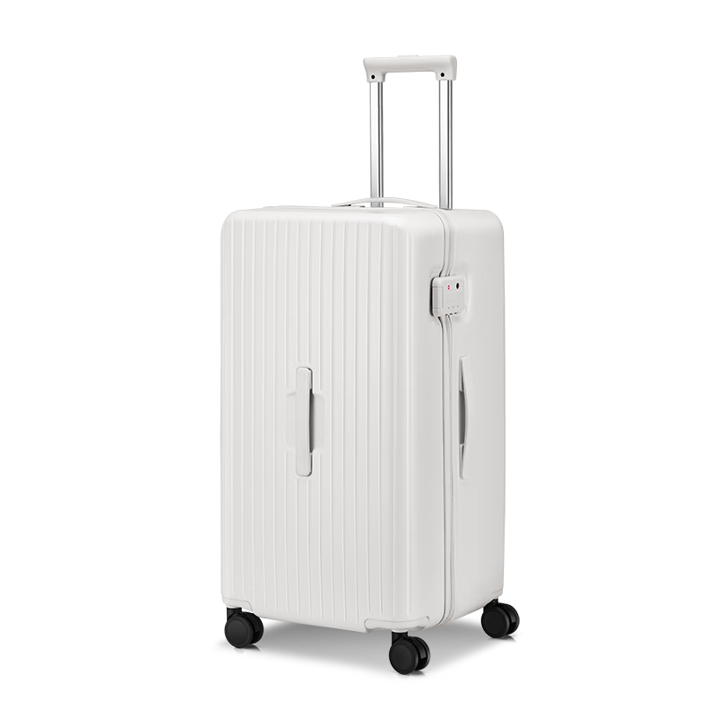 Jingsu Luggage Turnk Trolley Large Capacity Travel Suitcase Student Password Lock Matte White 28 Inch