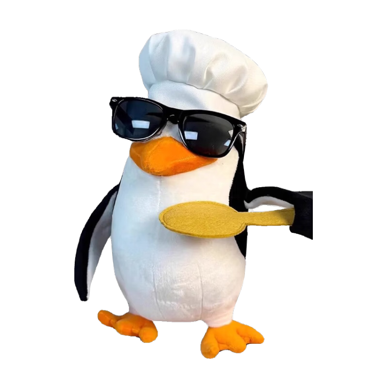 JIANTIAN Elegant Penguin Plush Toy, Stress-Relieving Abstract Cute Stuffed Animal, High-Quality Graduation Gift for Gourmets