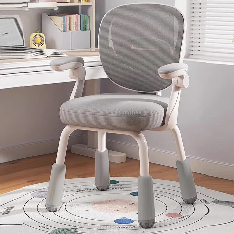 Zhuobo Computer Chair Home Study Chair Student Writing Chair Backrest Chair BT13 Gray Four-Leg Adjustable with Armrests