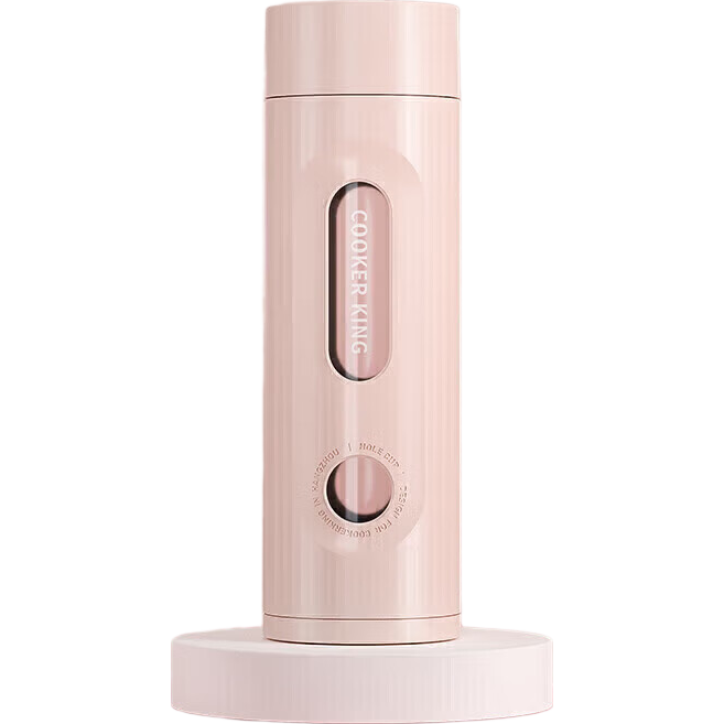 COOKER KING Double-Layer Insulated Glass Cup for Tea And Water Separation, Portable Glass Mug for Men And Women, Pink, 420ml