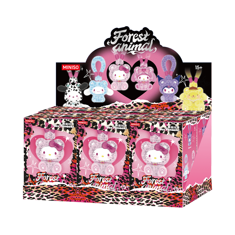 MINISO Sanrio Characters Vinyl Plush Blind Box Keychain Toy Birthday Gift Display Box