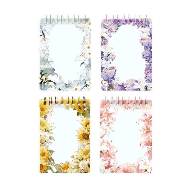 M&G Flower Small Memo A7/60 Sheets Spiral Pocket Notebook Portable PP Spiral Notebook Random XA7666A2