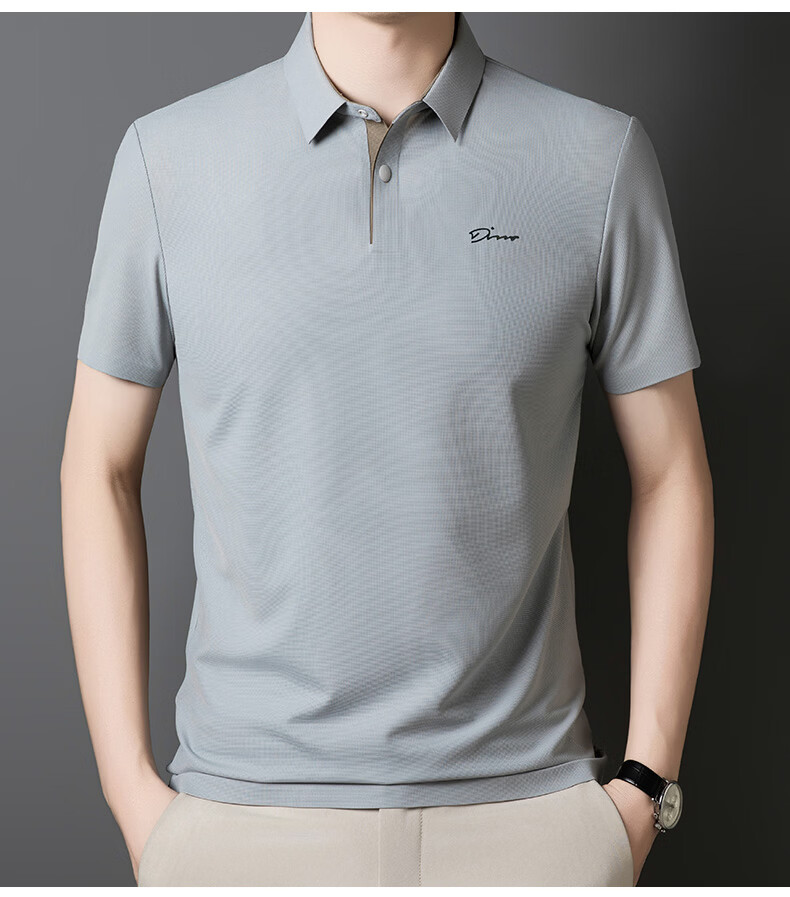 TUCANO Men's Short Sleeve Polo Shirt Summer Breathable Business Collar Casual Ice Silk Quick-Dry Top 9