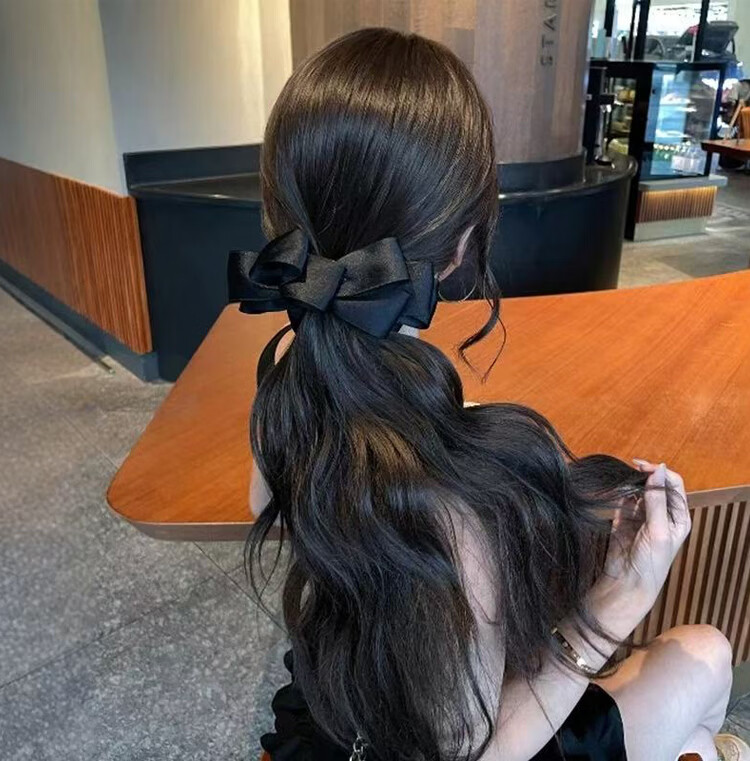 LiQing Butterfly Bow Banana Hair Clip [Black] Back of Head Hair Clamp Ponytail Vertical Hairpin Hair Clip Gift for Girlfriend Holiday Present 5
