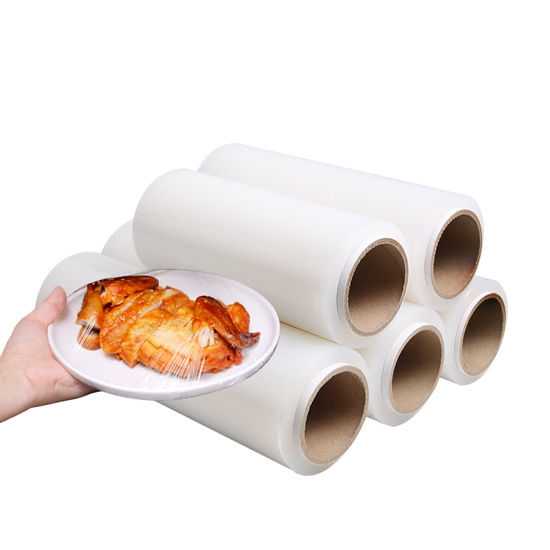 Yessel Food Wrap, Large Size 30CM X 500 Meters, Food-Grade PE, Microwave-Safe, Commercial Use, Large Roll, Tear-Off Disposable Food Film