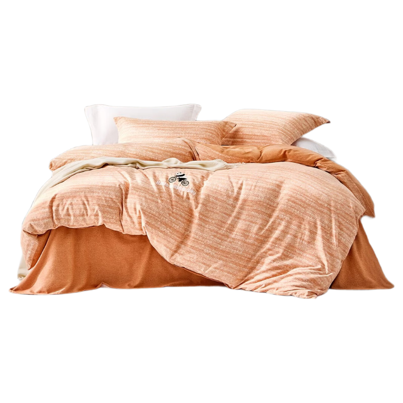 LOVO Luolai Home Textile 100% Cotton Brushed Four-Piece Set Autumn Winter Thickened Cotton Bed Sheet Quilt Cover 200*230cm