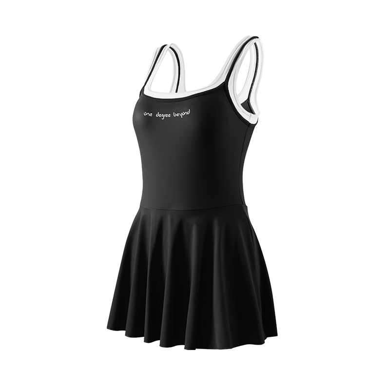361° Women's One-Piece Skirted Swimsuit Slimming Black Dress 2026 New Luxury Vacation Hot Spring Swimwear