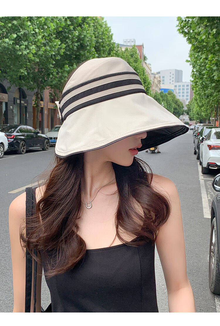 Zhenxiang Women's Large Brim UV Protection Sun Hat Summer Spring Open Top Face Slimming K185 6