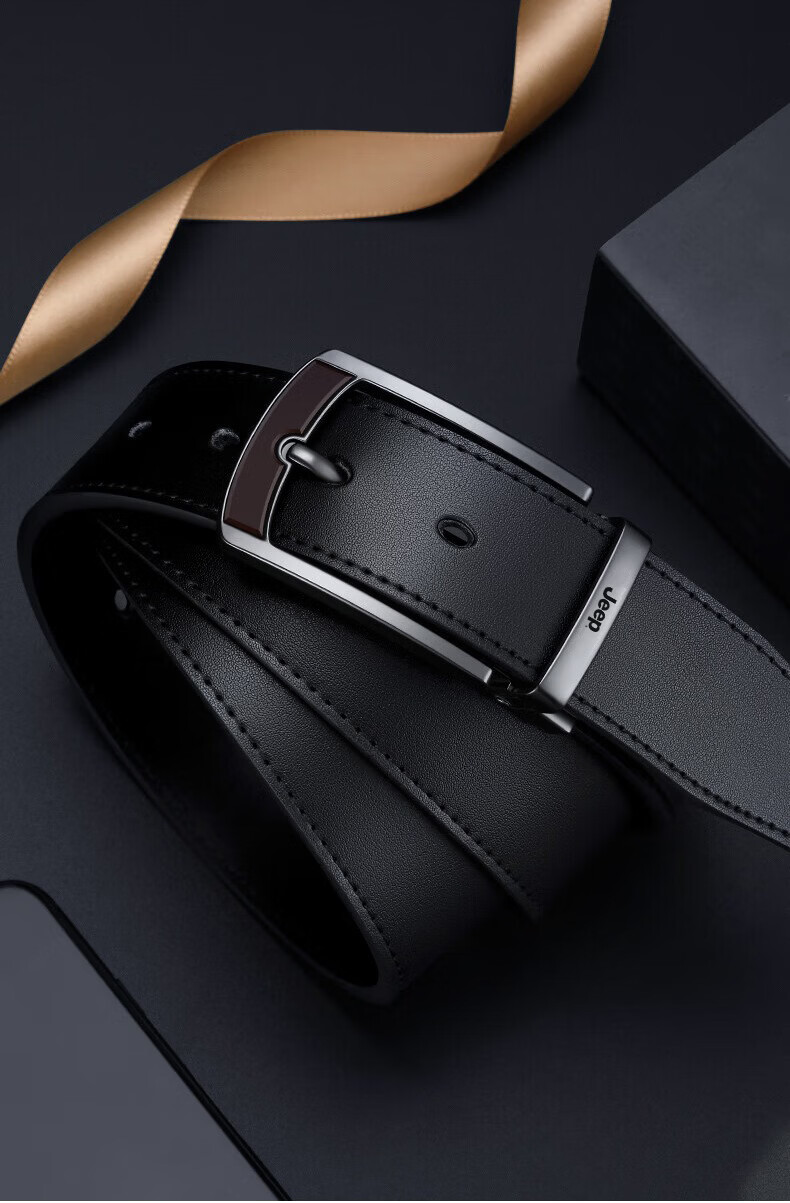JEEP Men's Genuine Leather Belt 2026 New Pin Buckle Waist Belt High-End Practical Father's Day Gift for Dad 4