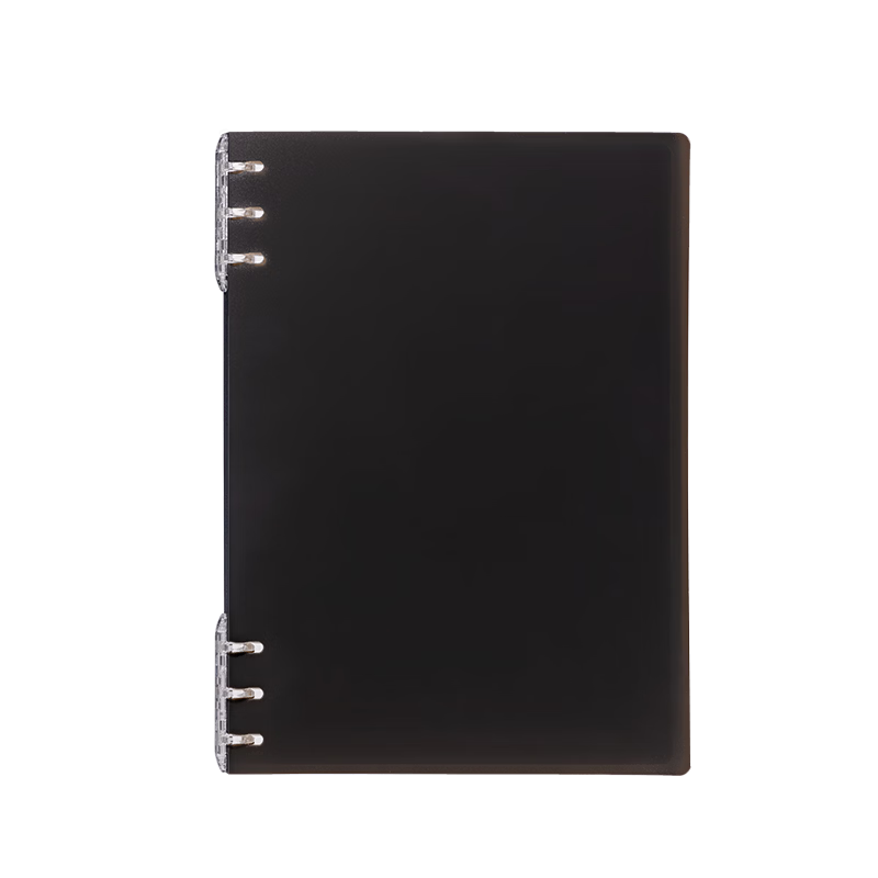 Deli B5 Flexible 6-Hole Loose-Leaf Notebook Lightweight for High School and College Students Office Single-Hand Page Turning Cross-Page Writing Exam Study Portable 40 Sheets Gray Transparent BDHB5-30