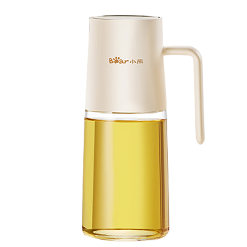 Bear One-Button Lid Oil Bottle for Kitchen, Glass Oil Bottle for Home Use, Soy Sauce Bottle, Seasoning Bottle, Oil Container, Condiment Jar with Automatic Opening And Closing