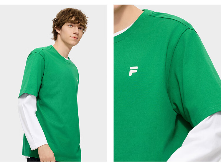 FILA FUSION Fashion Brand Zhang Hao Couple Knit Short Sleeve Shirt 2026 Spring Casual Loose Pure Cotton T-Shirt 88
