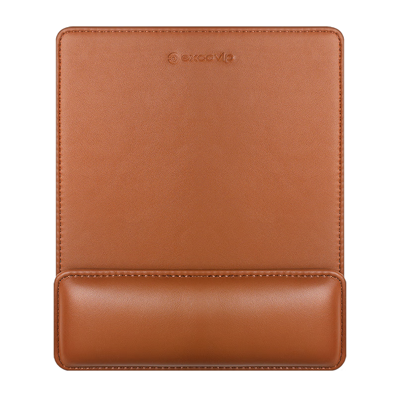 EXCO Dual-Use Magnetic Leather Wrist Rest Mouse Pad, Large Hand Support, Computer Office Ergonomic Leather Wrist Rest Non-Slip Pad, Brown 0666