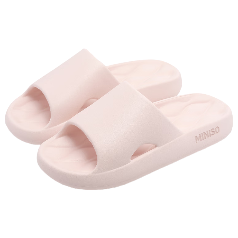 MINISO Women's Summer Slippers 2026 New Indoor Home Bathroom Shower Antibacterial Deodorant Cool Slippers for Men Baby Pink Size 40-41