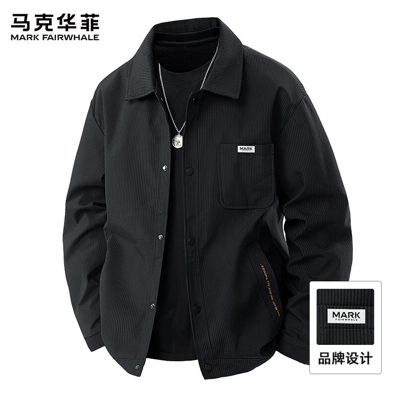FAIRWHALE Men's Jacket Workwear Coat Autumn Winter 2025 New Popular Spring Autumn Men's Top M Black