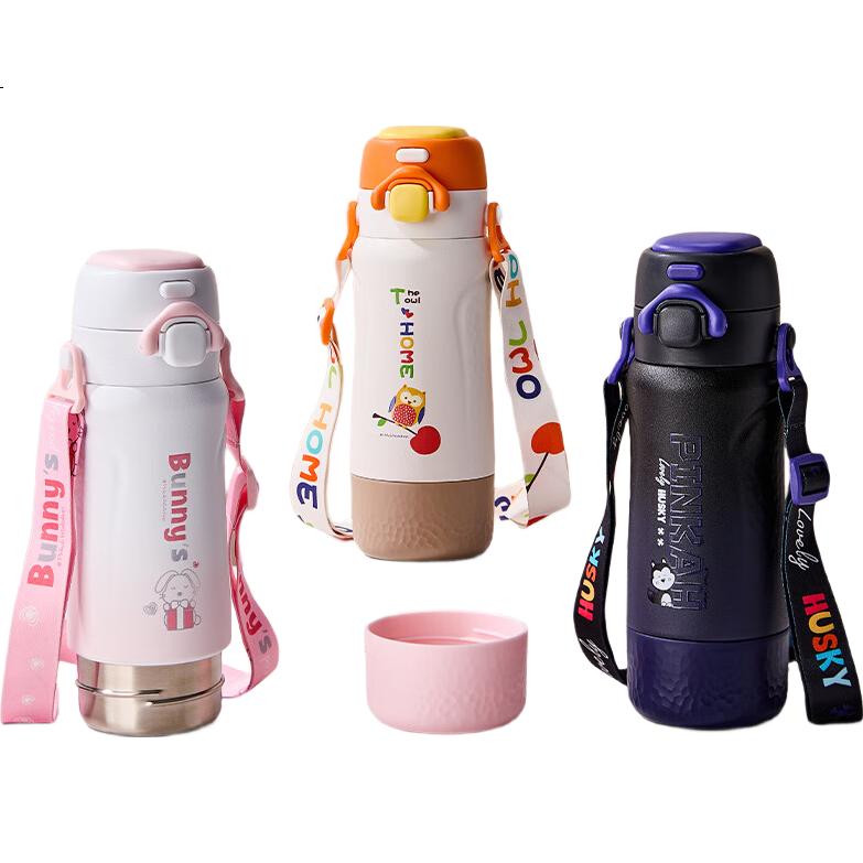 Детская термокружка "Cica" для детей 6-12 лет, школьная бутылка для воды из нержавеющей стали 316L, двойного назначения для мальчиков и девочек