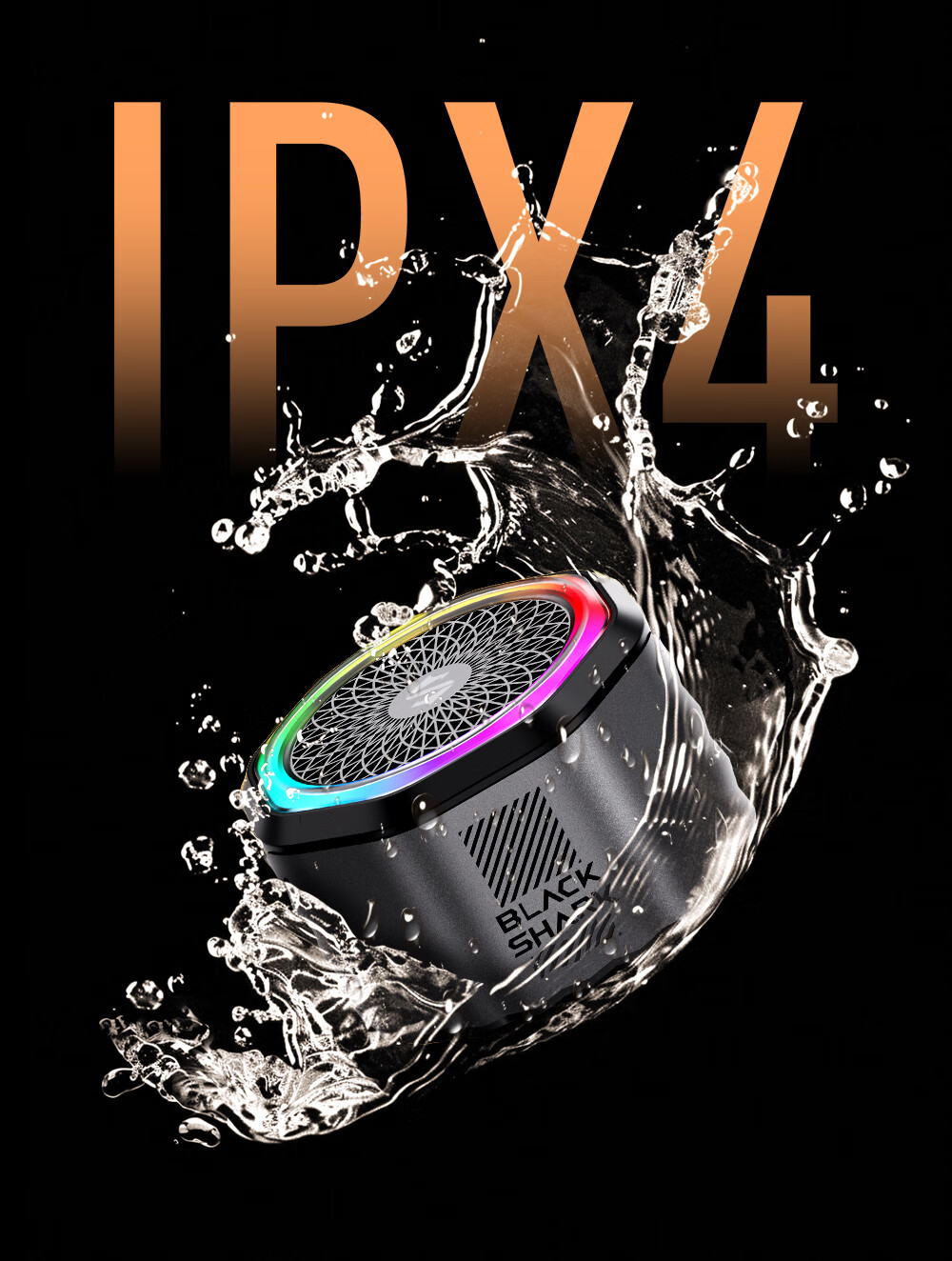 Black Shark Portable Bluetooth Speaker Magnetic Wireless Desktop Outdoor Sports Waterproof Mini Speaker with Phone Stand Compatible with iPhone 17 18
