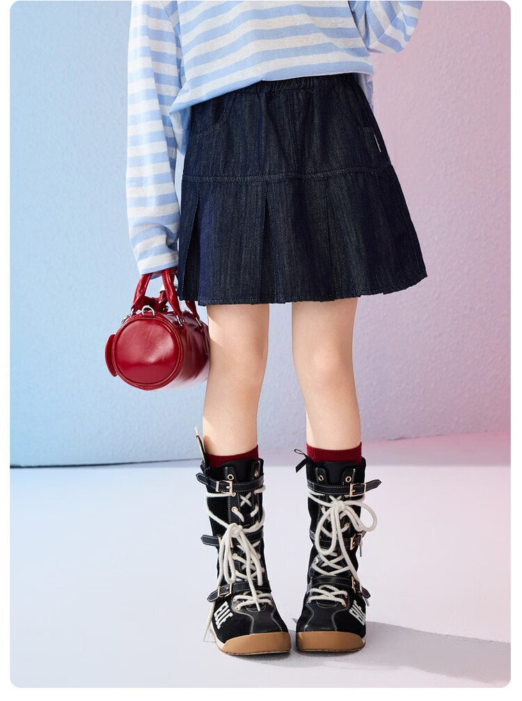 ASK JUNIOR Kids Skirt 2026 Spring Pleated Half Skirt School Style Girls' Mid-Length Skirt Short Skirt 8