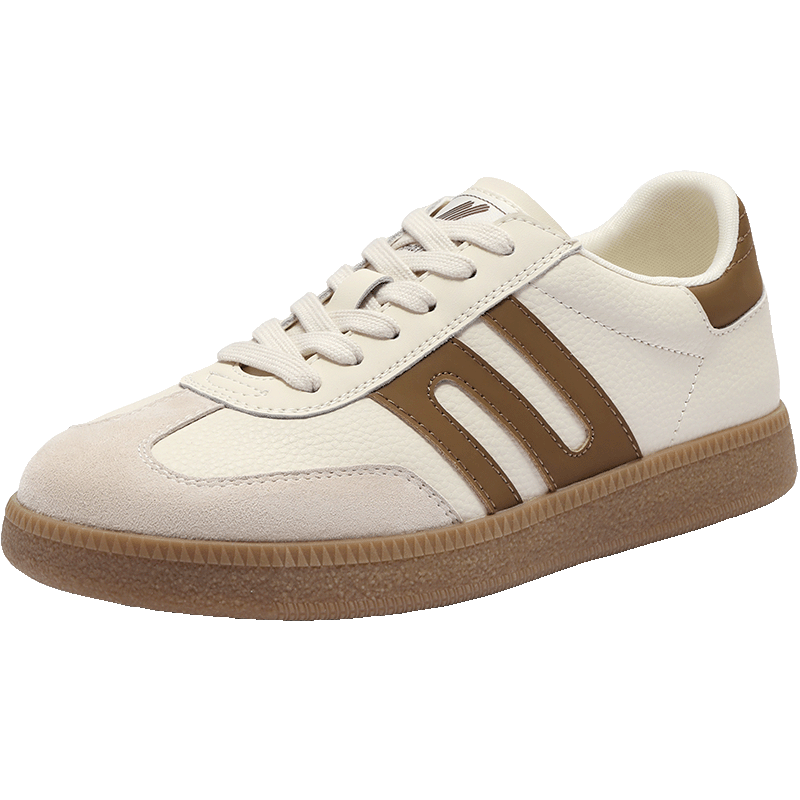 Belle Vintage Colorblock Derby Shoes New Casual Simple Sports Sneakers B2614AM5 Brown Size 38