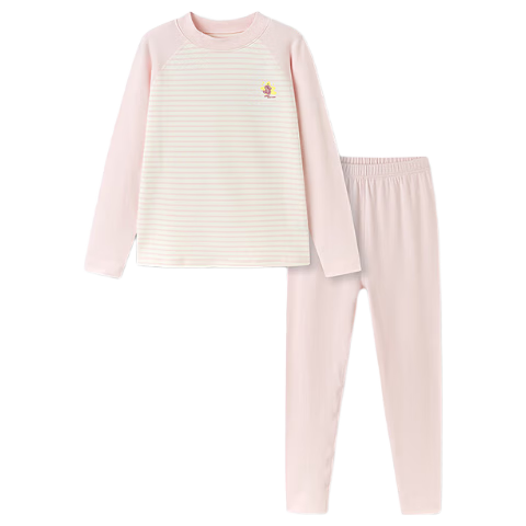 BALABALA Children's Thermal Underwear Set, Winter Thickened Girls' Baby Autumn Clothes And Pants, Boys' Base Layer Inner Wear, Heat-Generating Pajamas