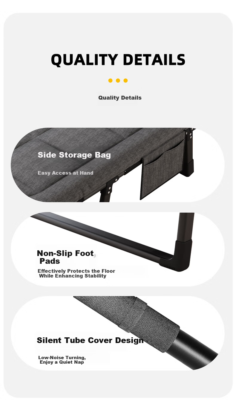 Yiman Folding Single Bed Office Nap Bed Military Care Adjustable Backrest Recliner Chair 10