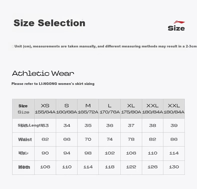 LI-NING Classic Series Women's Quick-Dry Breathable Antibacterial Sports Badminton Skirt with Anti-Exposure A-Line Design 25