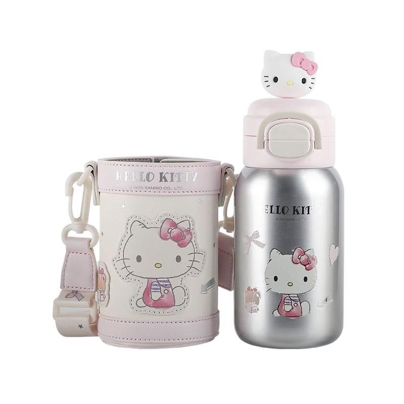 BEDDYBEAR Blooming Dual-Use Children's Insulated Straw Water Bottle for Girls Large Capacity Student Cup 520ml Study KT
