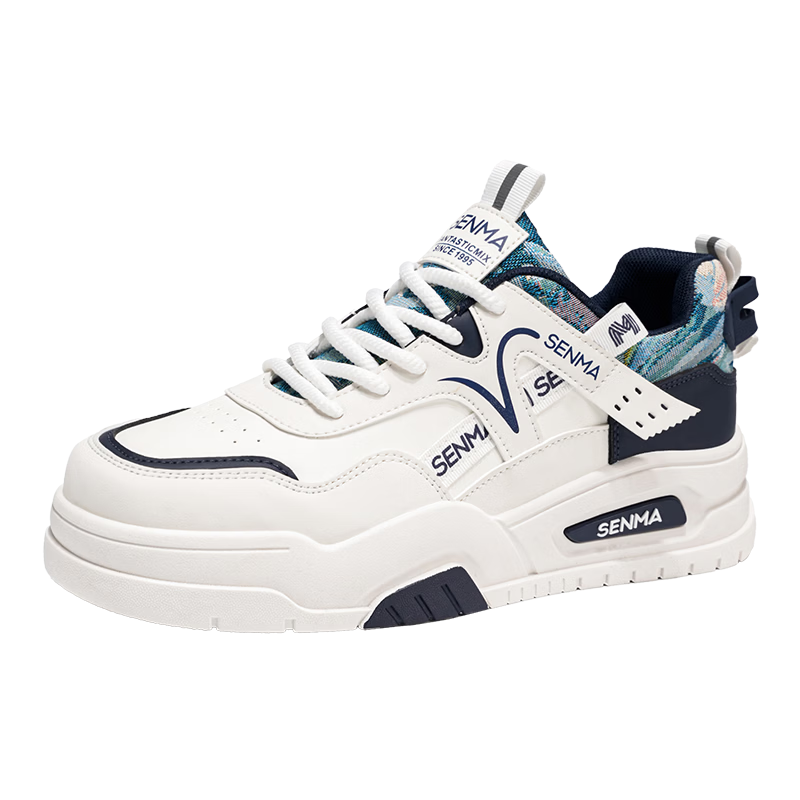 Senma Men's Shoes 2026 New Summer Casual Sneakers Youth Thick Sole Height Increasing Leather Sports Shoes