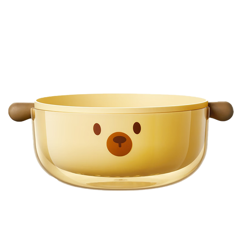Bear Vegetable Washing Basket Draining Basket, Double-Layer Separable Draining Fruit Washing Basket, Thickened Vegetable Washing Basin CX-JE013