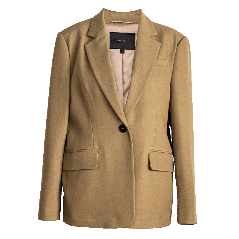 ROEYSHOUSE Women's Slim Fit Commuter Blazer 2026 Spring Professional Lightweight Suit Jacket 10135 Khaki L