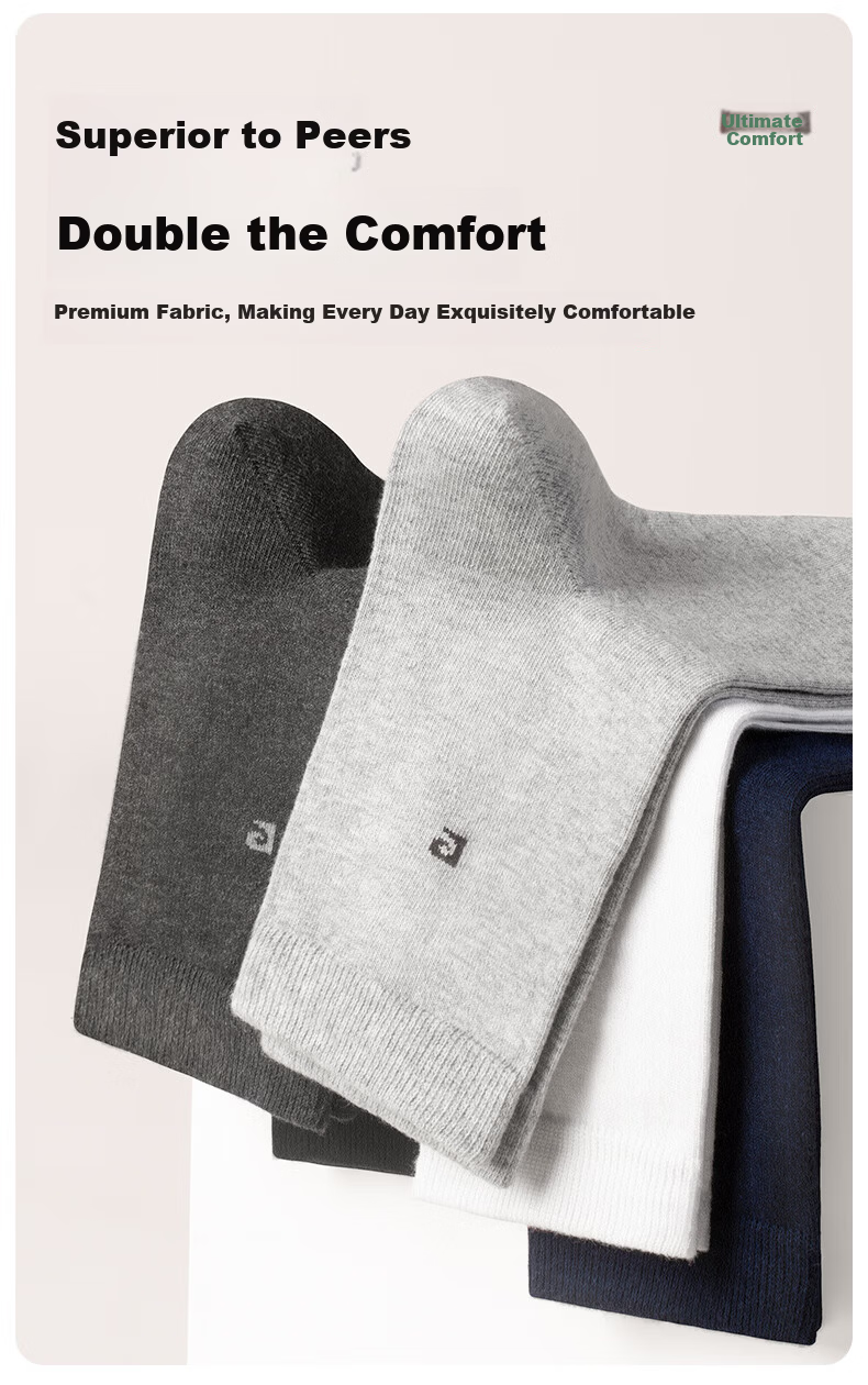 Pierre Cardin Men's 100% Cotton Socks Four Seasons Antibacterial Odor-Resistant Mid-Calf Seamless Autumn Winter Business Cotton Socks Gift Box 3