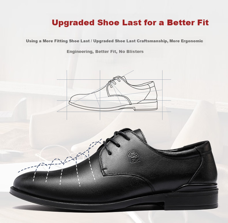 LAORENTOU Men's Business Formal Leather Shoes Lace-up Cowhide British Style Comfortable Lightweight Shoes 83071 Black Size 38 4
