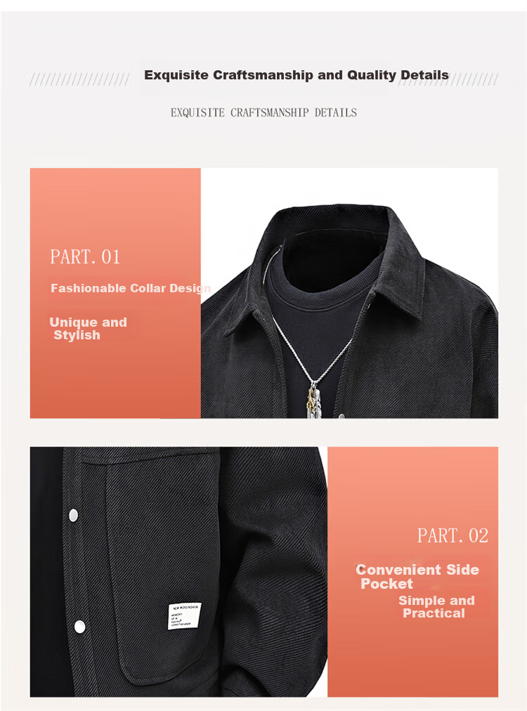 TUCANO Men's Spring Autumn Jacket Casual Loose Stylish Lapel Workwear Coat Off-White XL 5