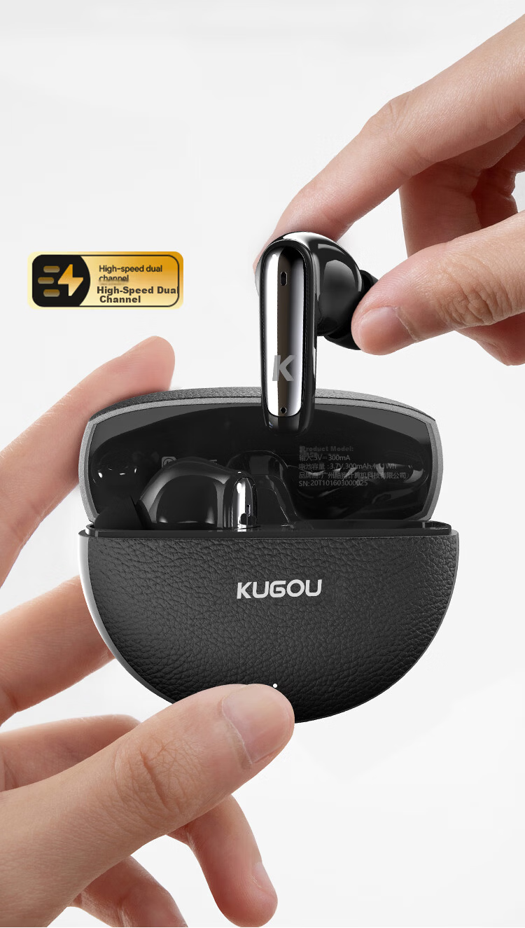 KUGOU M58 True Wireless In-Ear Bluetooth 6.0 Earphones with 4-Mic Call Noise Cancellation, Long Battery Life, Low Latency for Music, Gaming, Sports, Compatible with Huawei, Xiaomi, Oppo 14