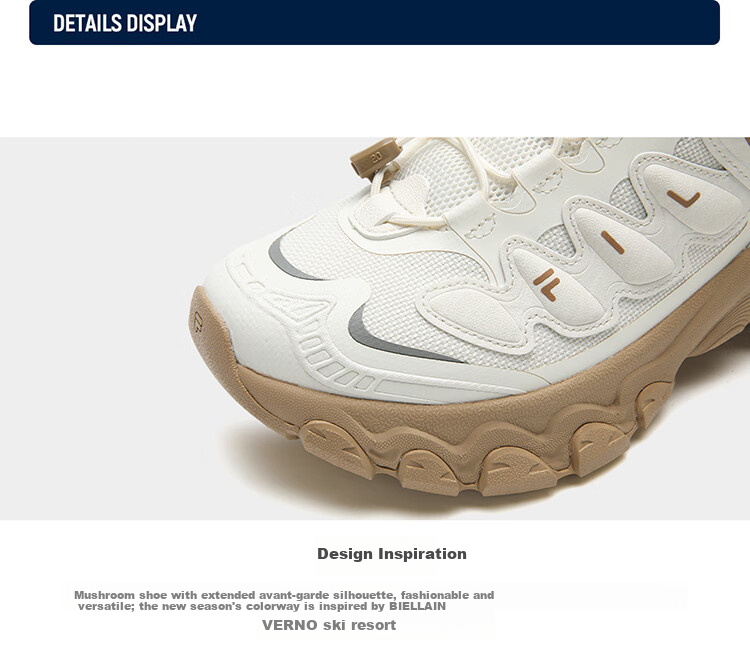 FILA Official Women's Mushroom Dad Sneakers 2026 Spring Casual Sports Shoes 41