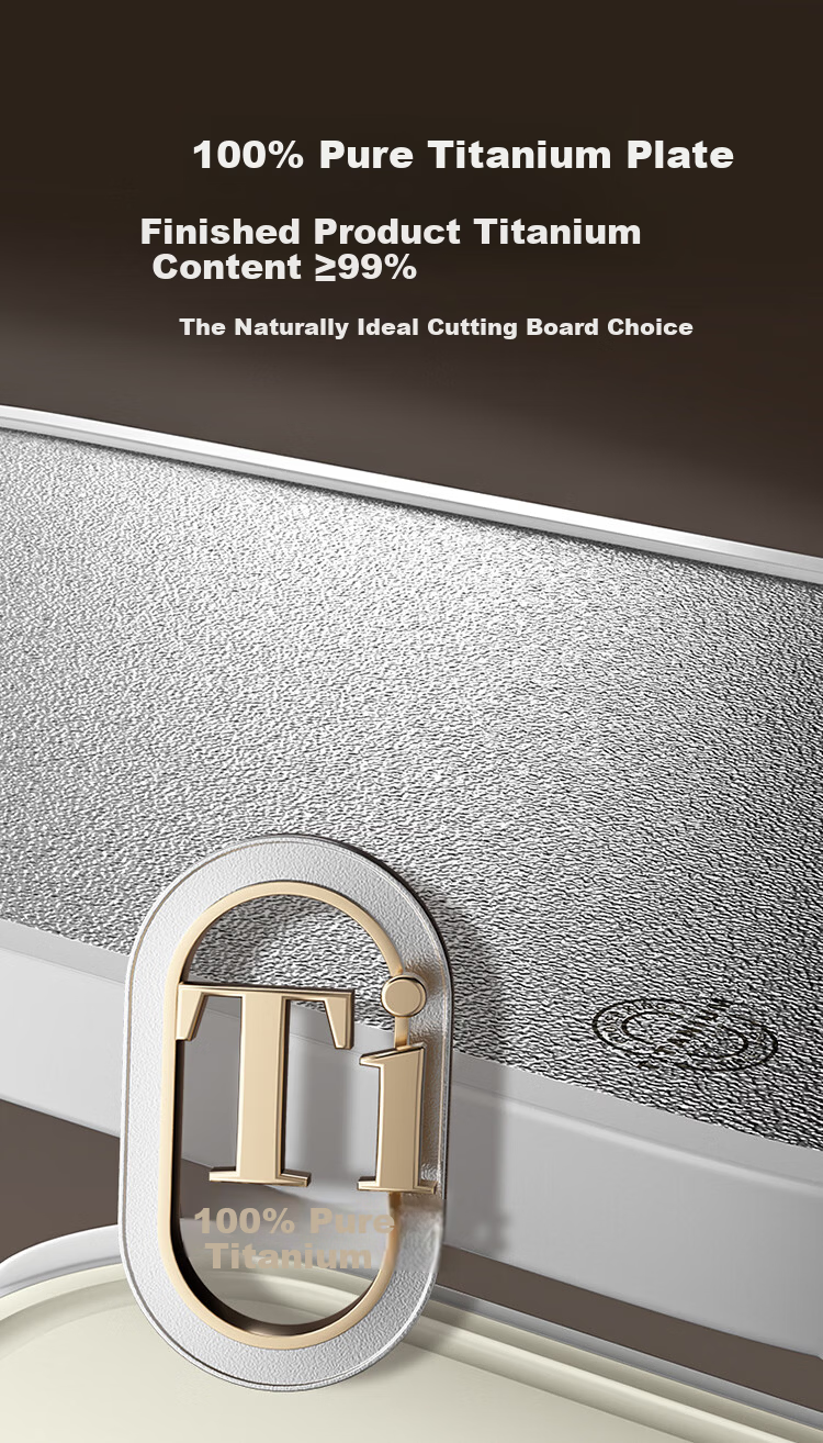 Chuida Huang Pure Titanium Cutting Board Non-Slip Large Thickened Durable Chopping and Kneading Board Anti-Mold Antibacterial Food Prep Board 45cm 4