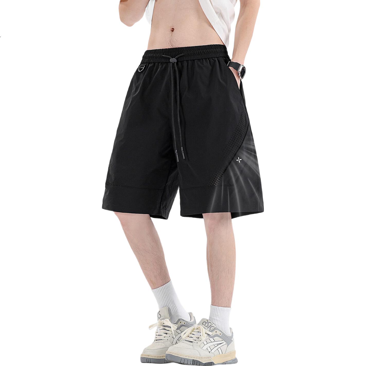 I'M DAVID Men's Summer 2025 New Breathable Casual Basketball Sports Mid-Length Shorts Trendy Ice Silk Quick-Dry Five-Point Pants
